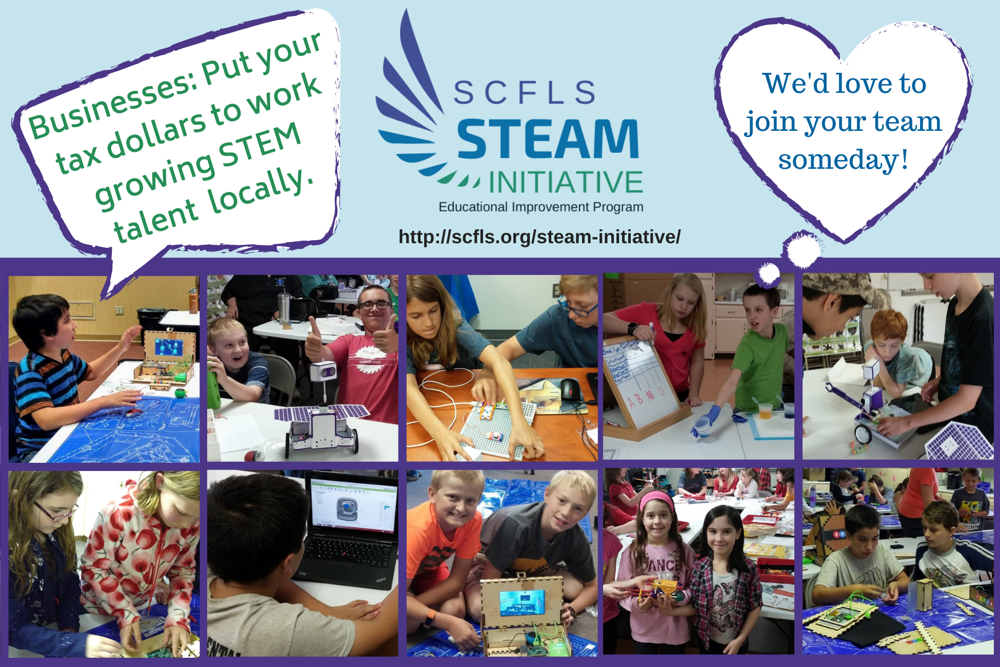 Info about SCFLS STEAM Initiative being eligible for donations through Educational Improvement Tax Credit Program